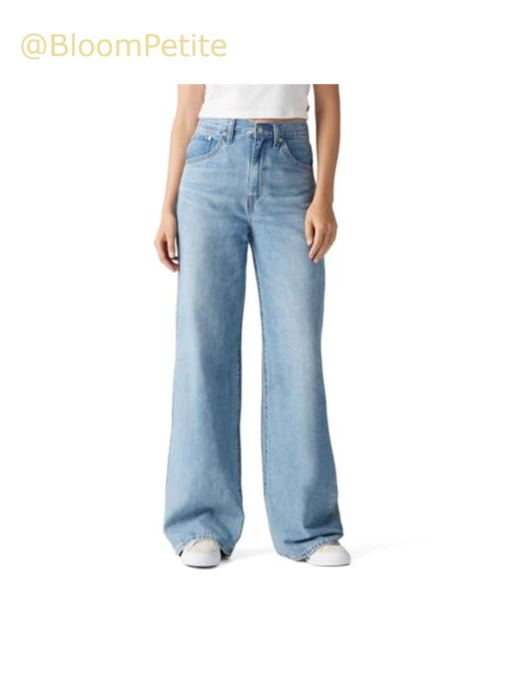 High Rise Cinch Baggy Straight Leg Jeans Non-Stretch